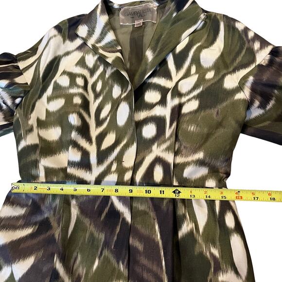 Giambattista Valli Green print short sleeve jacket blouse with button 44/M Italy - Picture 10 of 16